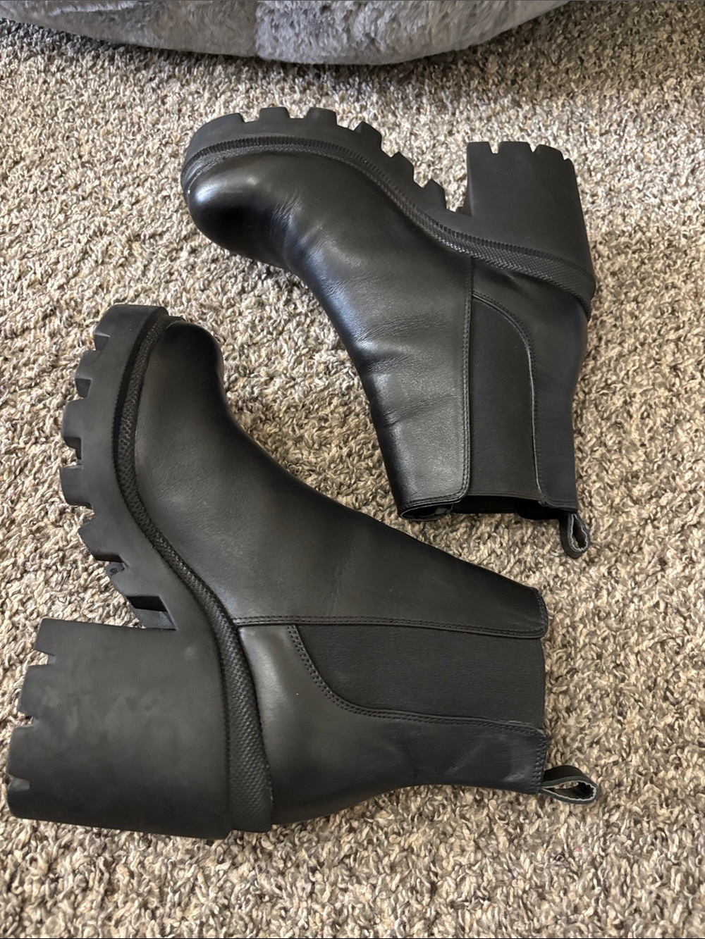 Steve Madden black chunky boots Bratz size 9M vintage biker goth grunge Y2K emo - Picture 5 of 6